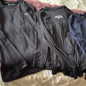 Under Armour Black and Navy Long Sleeve Tops